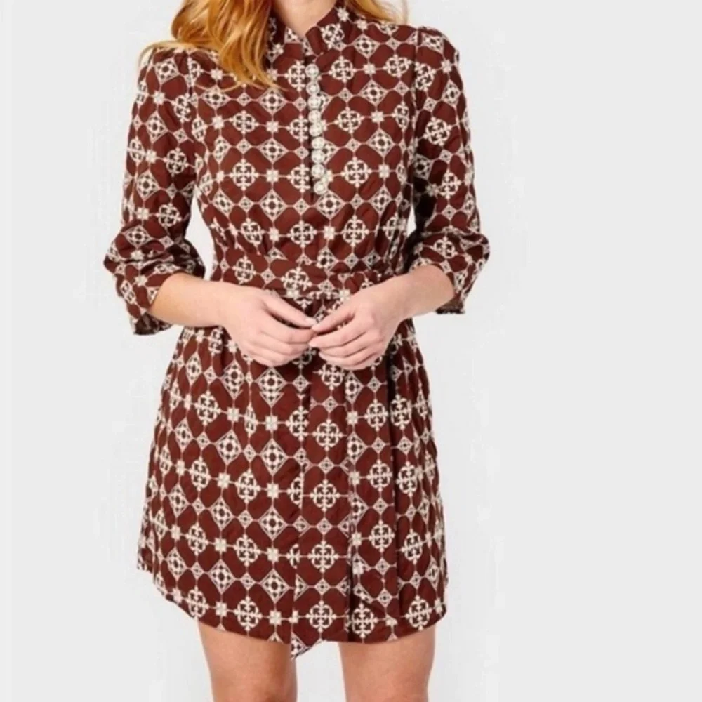 Chic Long Sleeve Geometric Dress - Picture 6 of 12